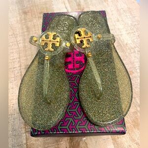 Tory Burch Gold Glitter Sandals